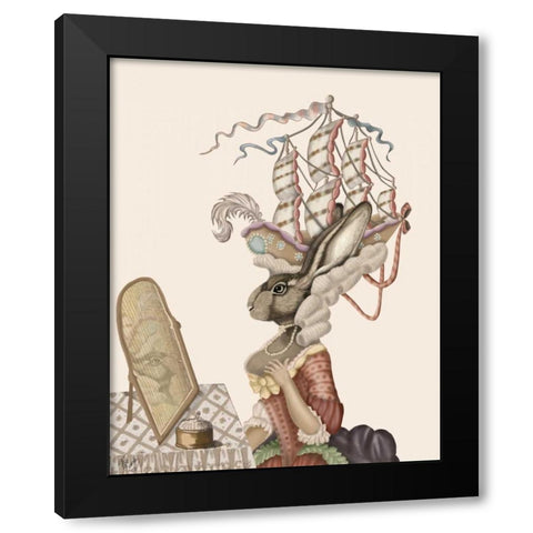 Bunny Antoinette Black Modern Wood Framed Art Print with Double Matting by Fab Funky