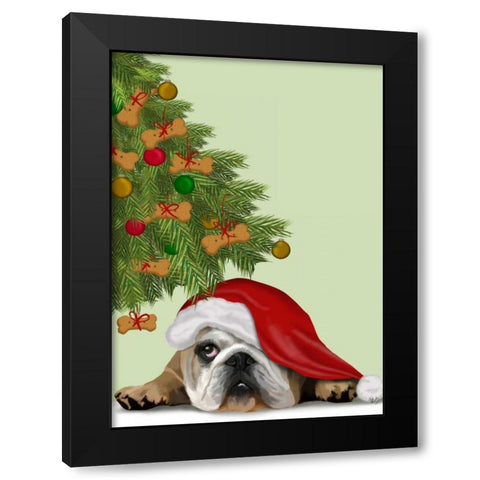English Bulldog, Cookie Tree Black Modern Wood Framed Art Print with Double Matting by Fab Funky