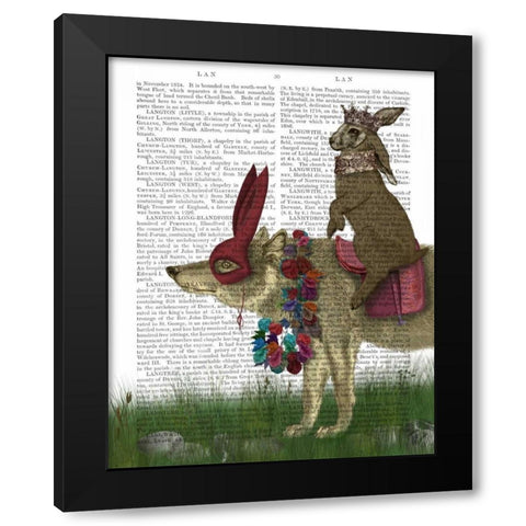 Arrival of the Hare King Black Modern Wood Framed Art Print with Double Matting by Fab Funky