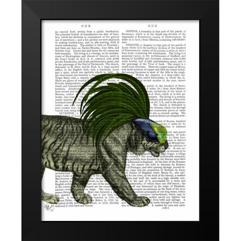 Masked Tiger Black Modern Wood Framed Art Print by Fab Funky