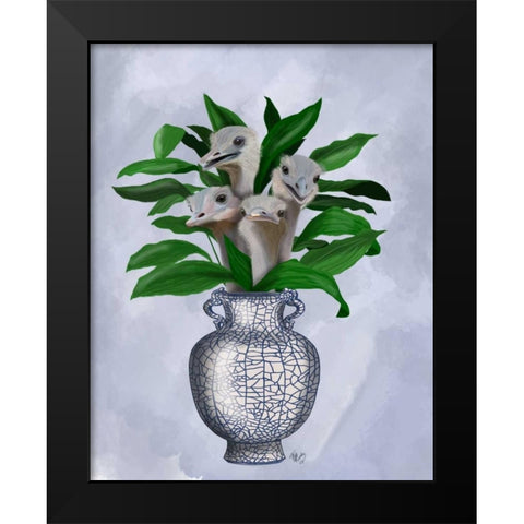 Strange Lillies Black Modern Wood Framed Art Print by Fab Funky