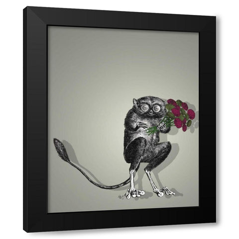 Freaky Flowers Black Modern Wood Framed Art Print with Double Matting by Fab Funky