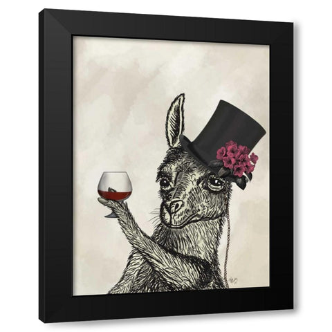 Llama Lush 2 Black Modern Wood Framed Art Print with Double Matting by Fab Funky