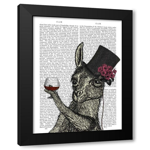 Llama Lush 2 Black Modern Wood Framed Art Print with Double Matting by Fab Funky