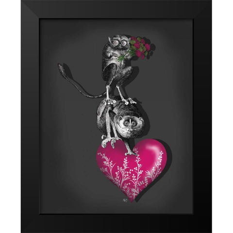 We Brought You Flowers Black Modern Wood Framed Art Print by Fab Funky