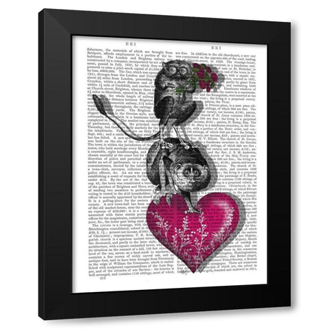 We Brought You Flowers Black Modern Wood Framed Art Print by Fab Funky