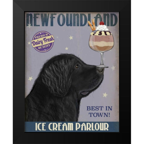 Newfoundland Ice Cream Black Modern Wood Framed Art Print by Fab Funky