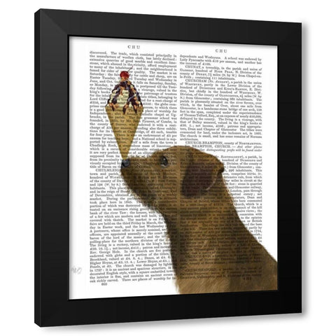 Border Terrier Ice Cream Black Modern Wood Framed Art Print by Fab Funky