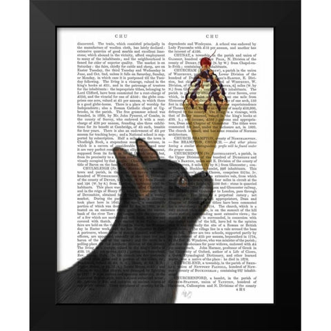 Chihuahua, Black, Ice Cream Black Modern Wood Framed Art Print by Fab Funky