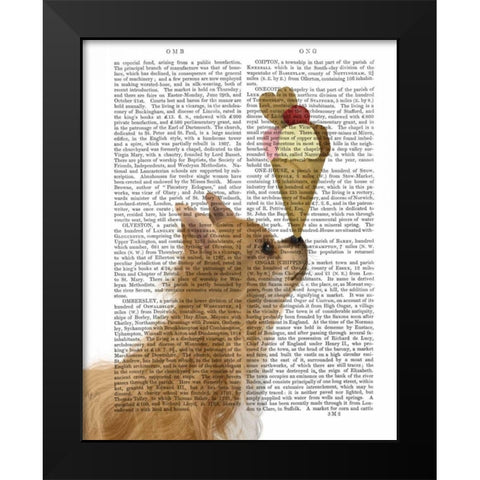 Chihuahua, Long Haired, Ice Cream Black Modern Wood Framed Art Print by Fab Funky