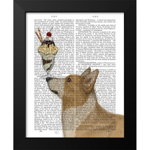 Corgi, Tan, Ice Cream Black Modern Wood Framed Art Print by Fab Funky