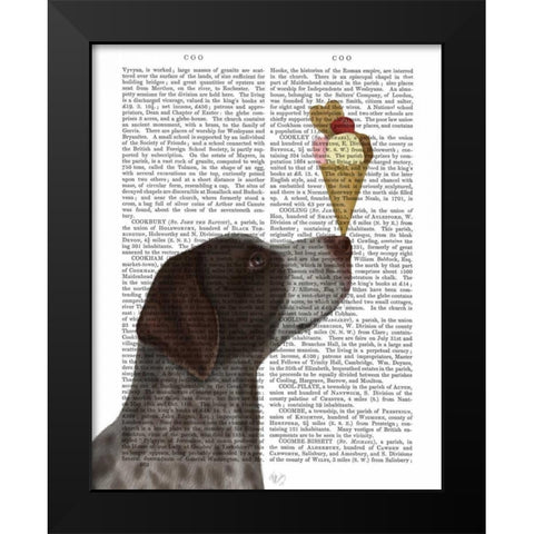 German Shorthaired Pointer Ice Cream Black Modern Wood Framed Art Print by Fab Funky