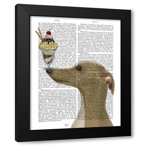 Greyhound, Tan, Ice Cream Black Modern Wood Framed Art Print with Double Matting by Fab Funky