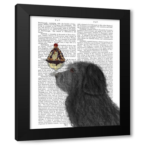 Labradoodle, Black, Ice Cream Black Modern Wood Framed Art Print with Double Matting by Fab Funky