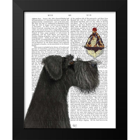 Schnauzer, Black, Ice Cream Black Modern Wood Framed Art Print by Fab Funky