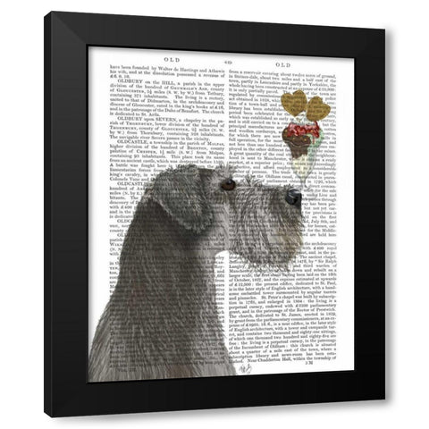 Schnauzer, Grey, Ice Cream Black Modern Wood Framed Art Print with Double Matting by Fab Funky
