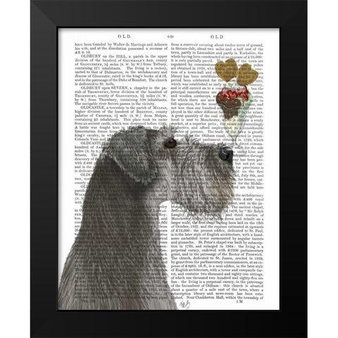 Schnauzer, Grey, Ice Cream Black Modern Wood Framed Art Print by Fab Funky
