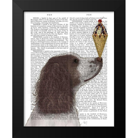 Springer Spaniel, Brown and White, Ice Cream Black Modern Wood Framed Art Print by Fab Funky