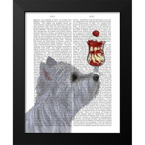Westie Ice Cream Black Modern Wood Framed Art Print by Fab Funky
