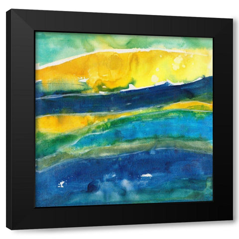 Sunny Seaside I Black Modern Wood Framed Art Print with Double Matting by Combs, Joyce