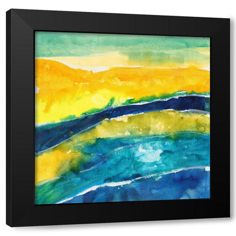 Sunny Seaside II Black Modern Wood Framed Art Print with Double Matting by Combs, Joyce