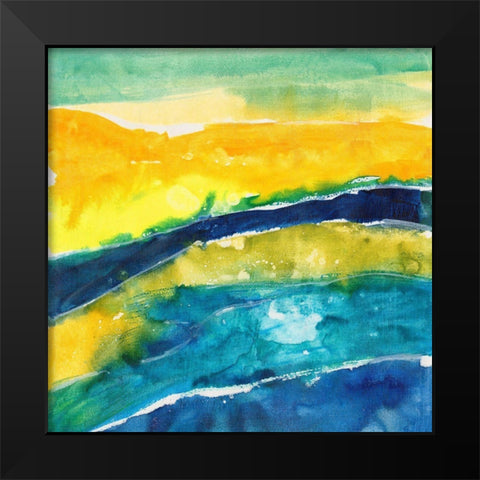 Sunny Seaside II Black Modern Wood Framed Art Print by Combs, Joyce