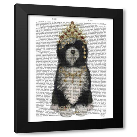 Tibetan Tibetan Black Modern Wood Framed Art Print with Double Matting by Fab Funky