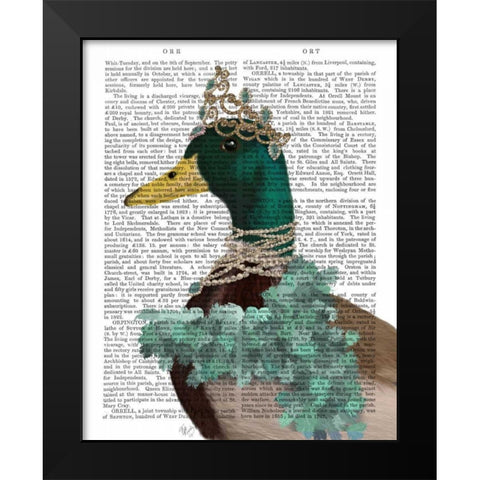 The Right Honourable Lady D Black Modern Wood Framed Art Print by Fab Funky