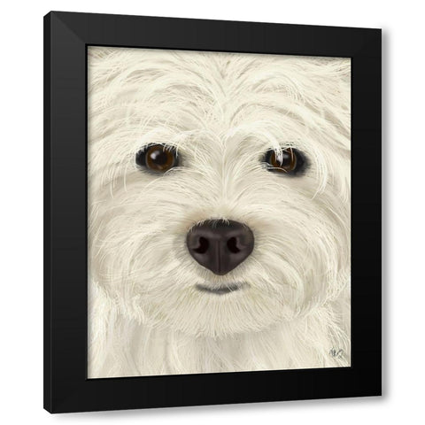 Westie Big Dog Black Modern Wood Framed Art Print by Fab Funky