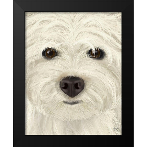 Westie Big Dog Black Modern Wood Framed Art Print by Fab Funky