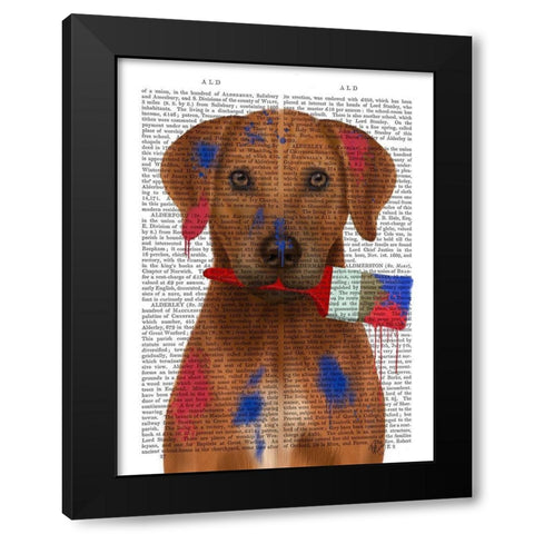 Rhodesian Ridgeback Painter Black Modern Wood Framed Art Print with Double Matting by Fab Funky