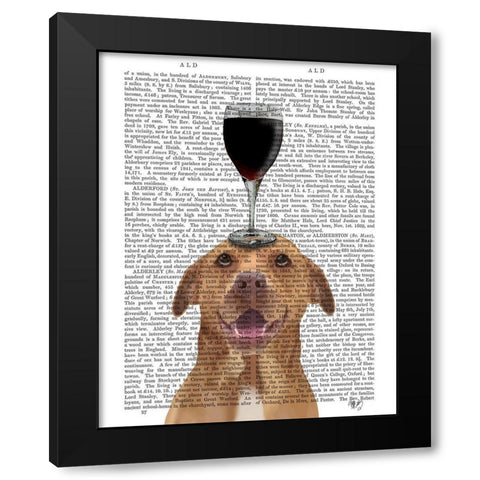 Dog Au Vin, Pit Bull Black Modern Wood Framed Art Print with Double Matting by Fab Funky