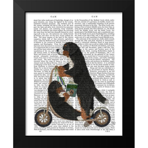 Bernese Scooter Black Modern Wood Framed Art Print by Fab Funky
