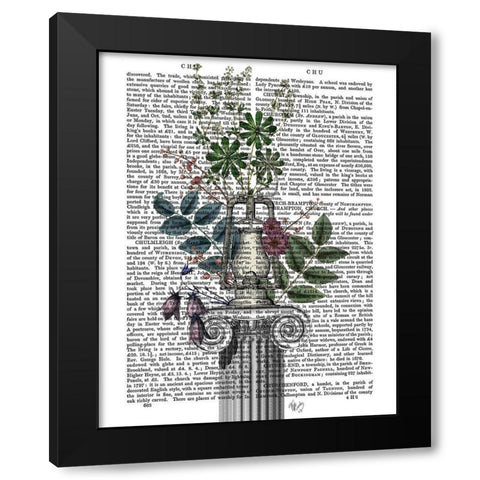 Lamp On Plinth Black Modern Wood Framed Art Print with Double Matting by Fab Funky