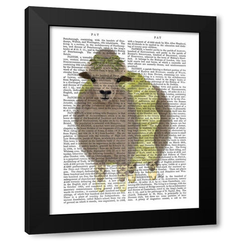 Ballet Sheep 2 Book Print Black Modern Wood Framed Art Print by Fab Funky