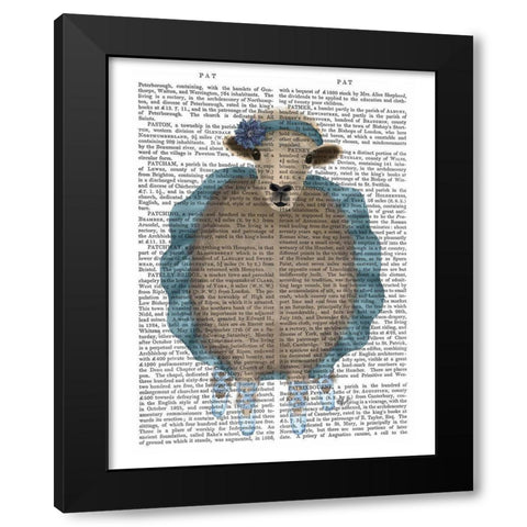 Ballet Sheep 3 Book Print Black Modern Wood Framed Art Print with Double Matting by Fab Funky
