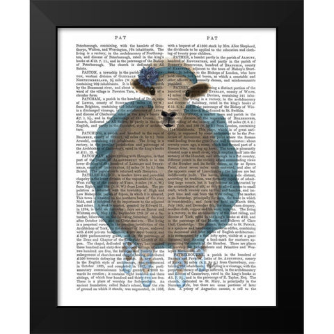 Ballet Sheep 3 Book Print Black Modern Wood Framed Art Print by Fab Funky