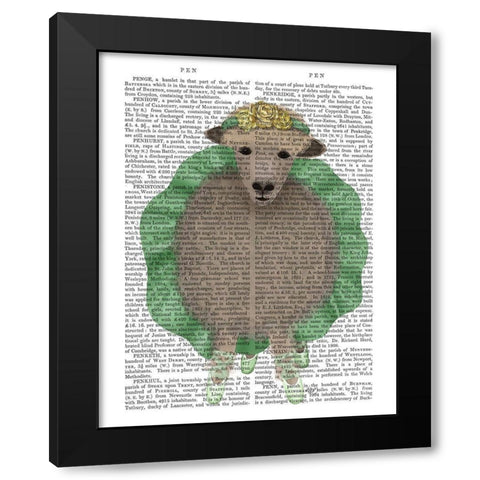 Ballet Sheep 4 Book Print Black Modern Wood Framed Art Print by Fab Funky