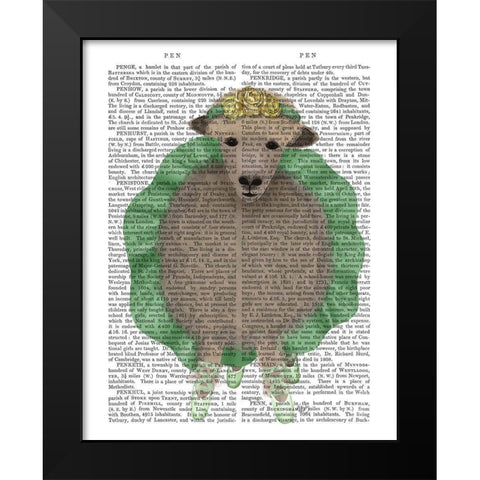 Ballet Sheep 4 Book Print Black Modern Wood Framed Art Print by Fab Funky