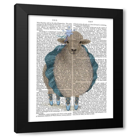 Ballet Sheep 5 Book Print Black Modern Wood Framed Art Print by Fab Funky