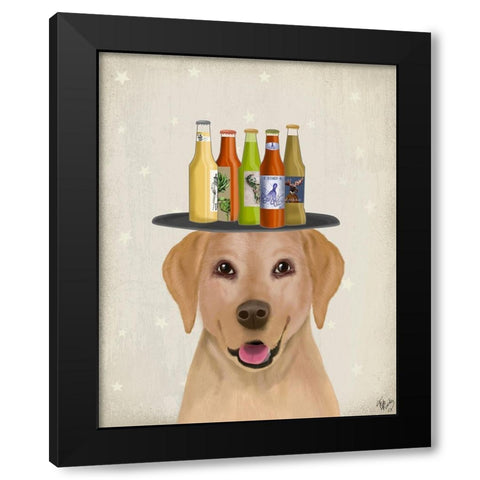 Maltese Beer Lover Black Modern Wood Framed Art Print with Double Matting by Fab Funky
