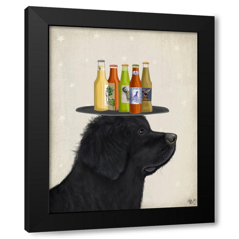 Pit Bull Beer Lover Black Modern Wood Framed Art Print with Double Matting by Fab Funky