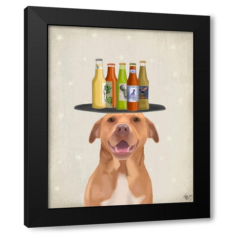 Pomeranian Beer Lover Black Modern Wood Framed Art Print with Double Matting by Fab Funky