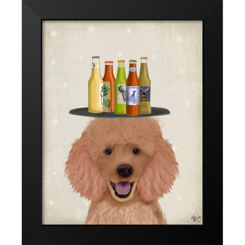 Apricot Beer Lover Black Modern Wood Framed Art Print by Fab Funky