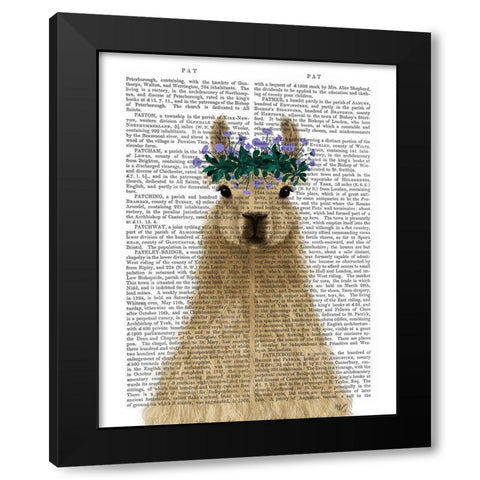 Llama Bohemian 1 Book Print Black Modern Wood Framed Art Print by Fab Funky
