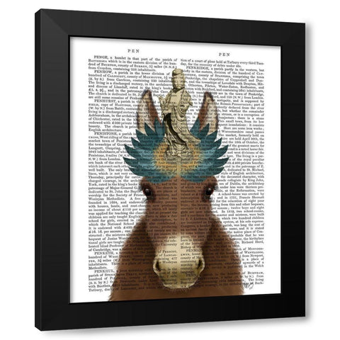 Donkey Bodhisattva Book Print Black Modern Wood Framed Art Print with Double Matting by Fab Funky