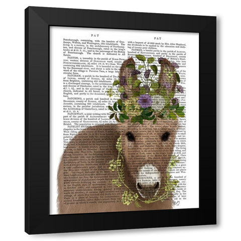 Donkey Bohemian 2 Book Print Black Modern Wood Framed Art Print by Fab Funky