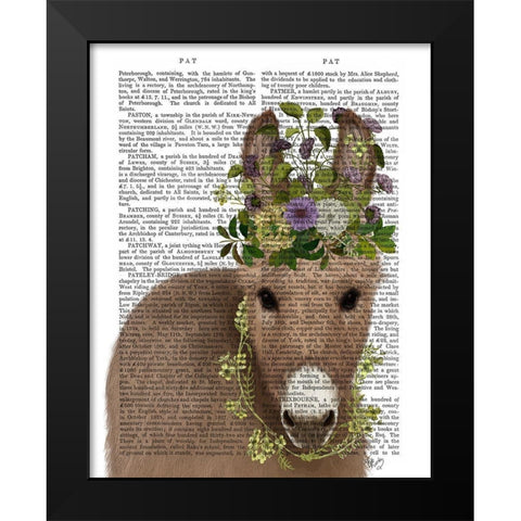 Donkey Bohemian 2 Book Print Black Modern Wood Framed Art Print by Fab Funky