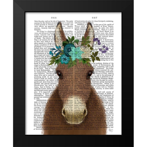 Donkey Bohemian 3 Book Print Black Modern Wood Framed Art Print by Fab Funky