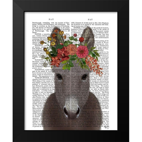 Donkey Bohemian 4 Book Print Black Modern Wood Framed Art Print by Fab Funky